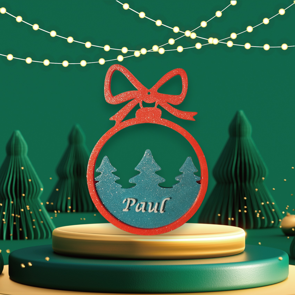 Boule de Noël personnalisée tricolores