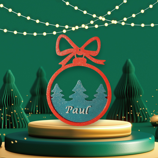 Boule de Noël personnalisée tricolores